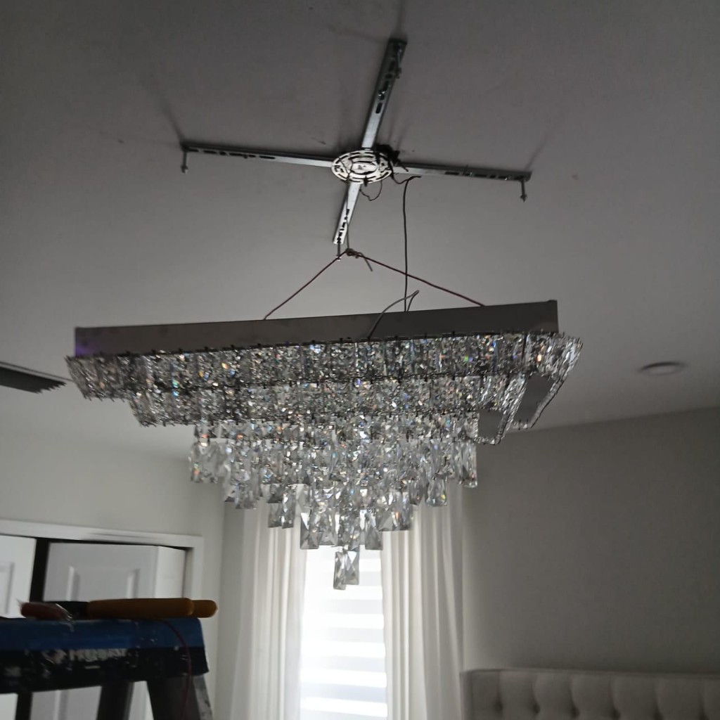 Crystal Chandelier - Before/Process